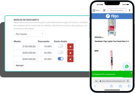 Descuentos automáticos en VentasxMayor para liquidar stock de baja rotación